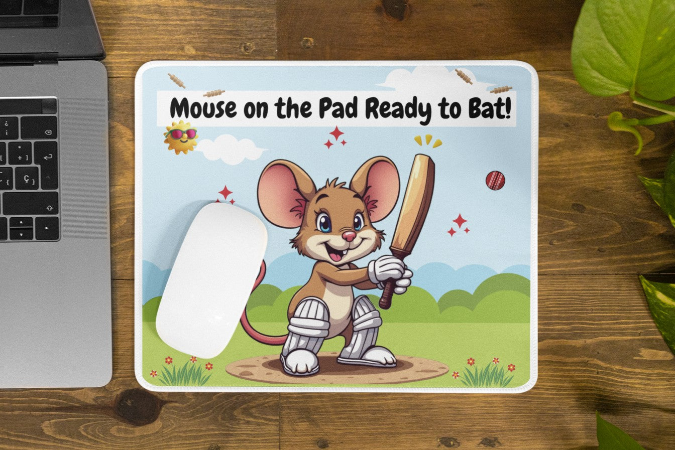 Funny "Mouse on the Pad, Ready to Bat!