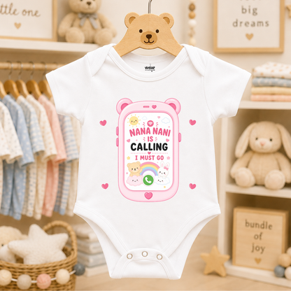 Nana Nani is calling I must Go -Funny Kids Rompers