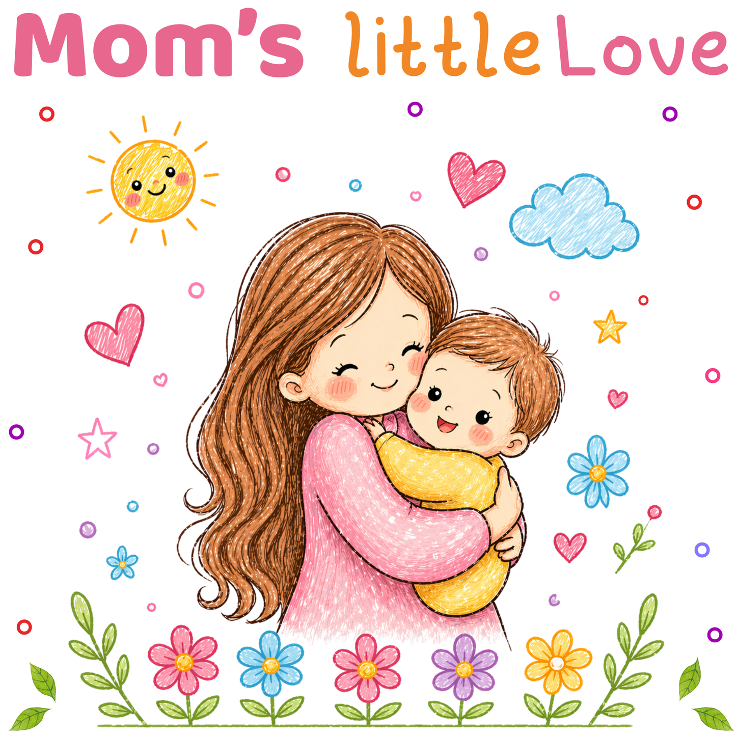 Happy Mothers day Moms Little Love -Kids Crew Neck T-Shirt( 0 -5 yrs)