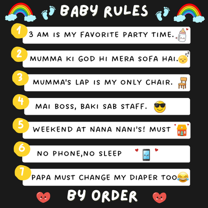 Funny Humor Filled Baby Rules Kids Rompers