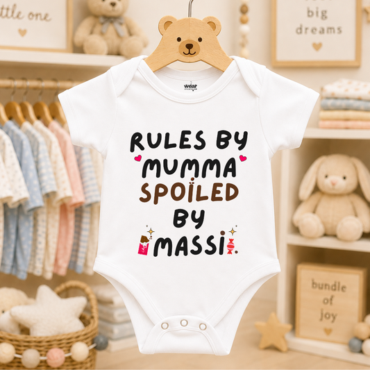 Rules By Mumma Spoiled  by Massi- Funny & Humour Kids Rompers
