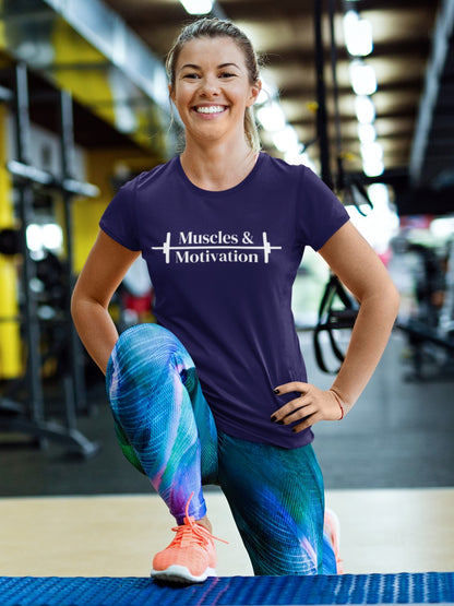 Muscles & Motivation -Fitness lover T shirt for Ladies