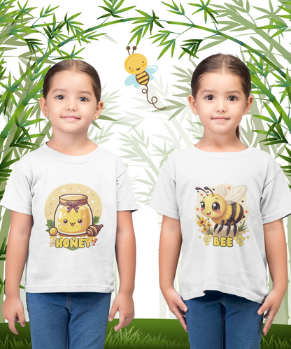 Double the Sweetness! Honey Kawaii Tees for Twins girl t -shirt