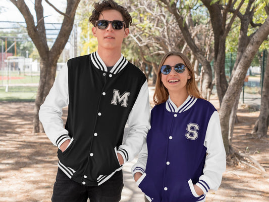 Letter M On the Chest pocket Varsity Jacket