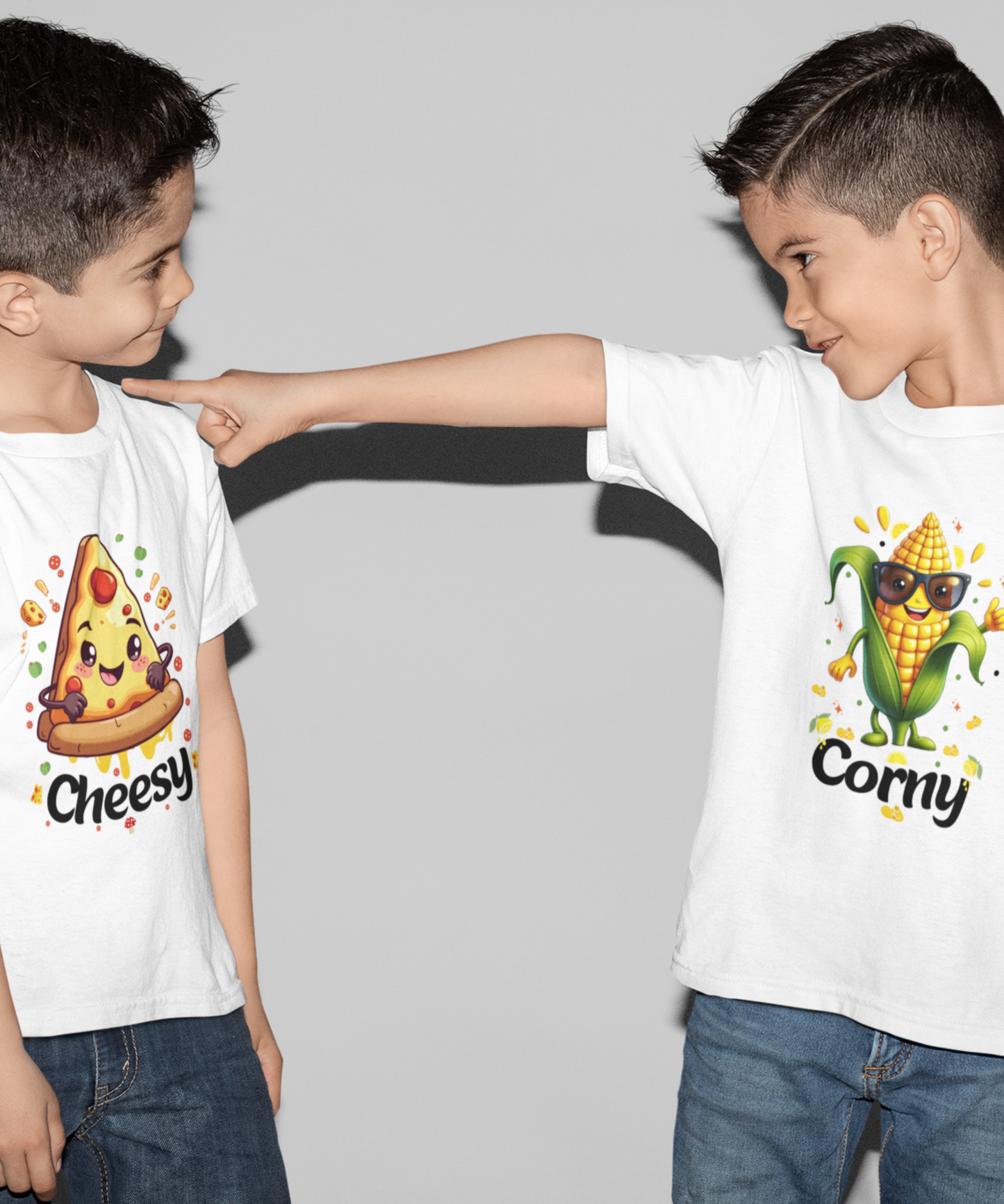 Cute kawaii stylish Corny corn cob for twin boy