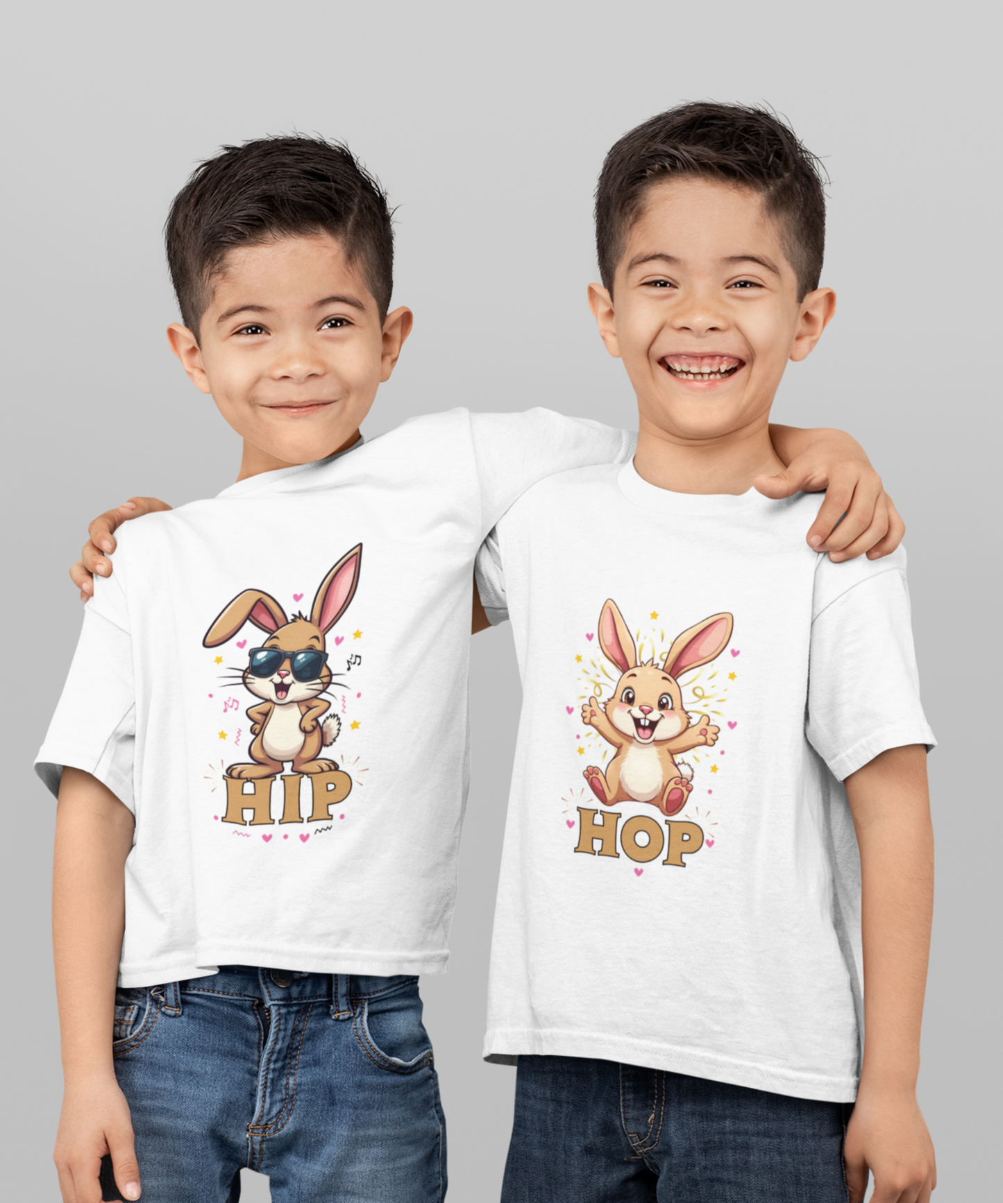 Hip Cute bunny twin boy t shirt